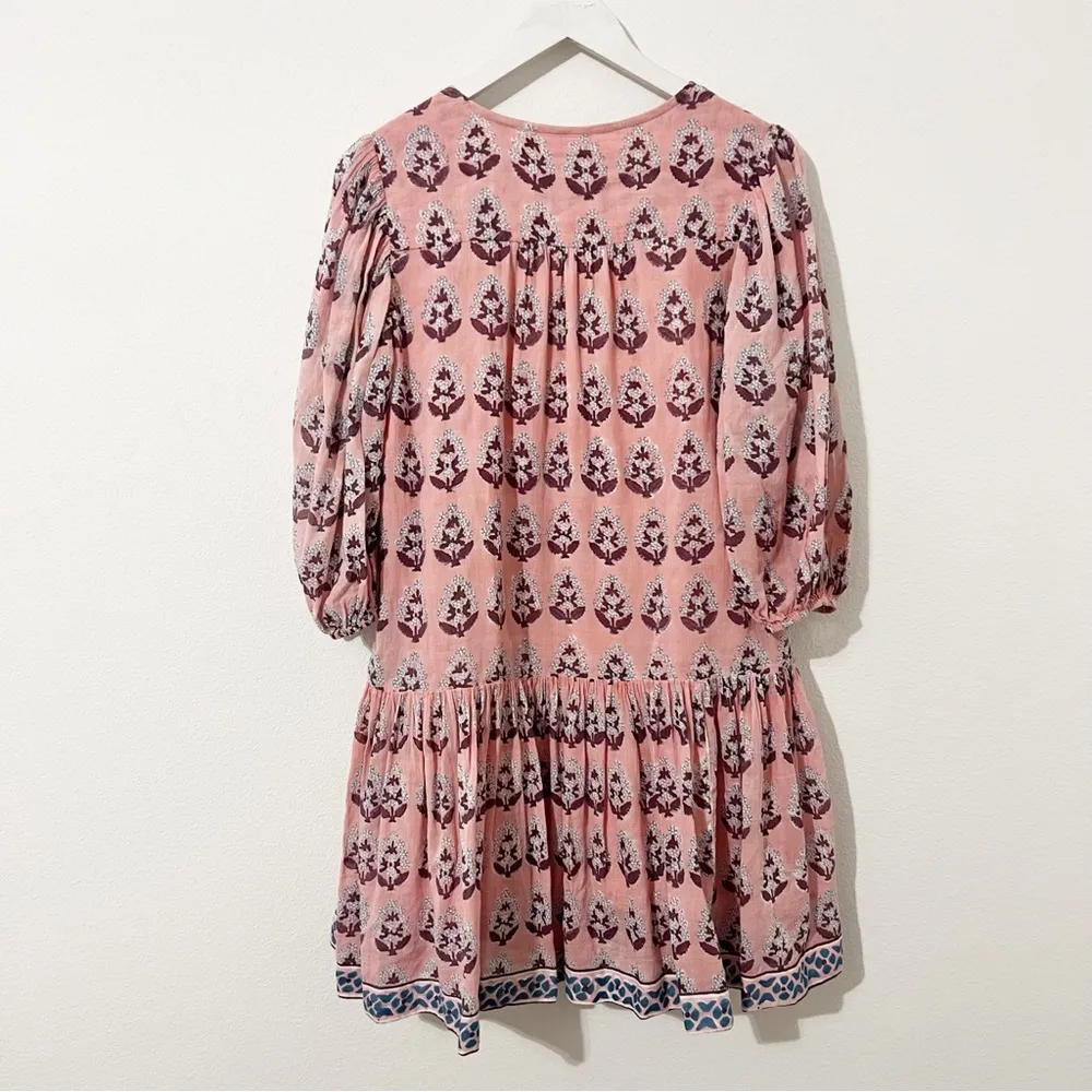 Oliphant Pink Cotton Drop Waist Dress Size Small S - Image 5