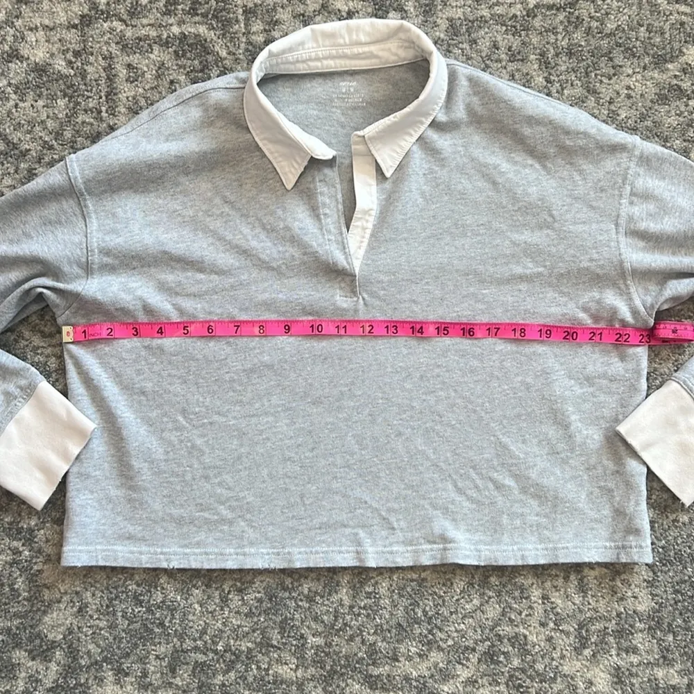 aerie Long Sleeve Cropped Polo T-Shirt - Image 5
