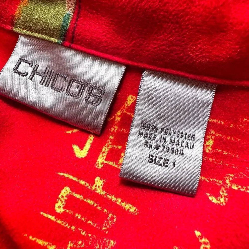 Chico’s red Japanese print jacket - Image 7