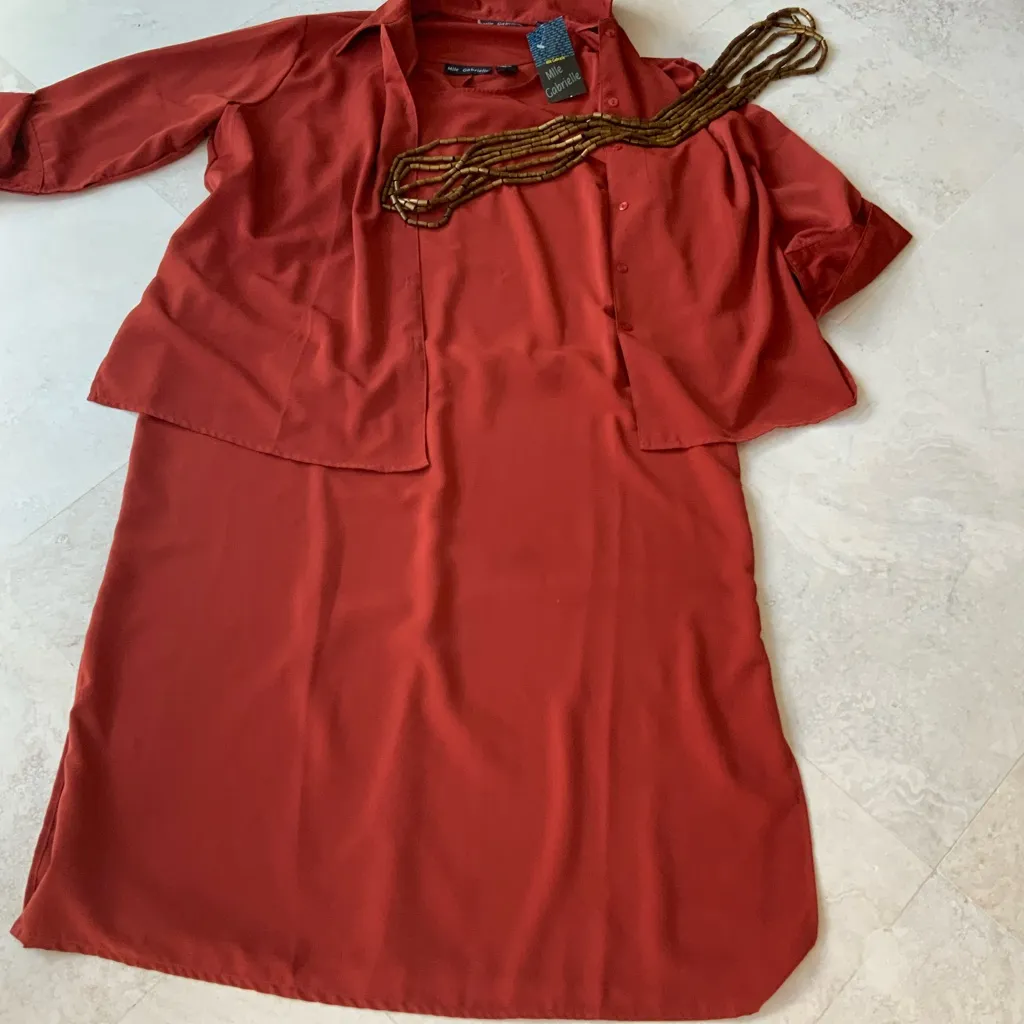 Mlle Gabrielle Chic Rust Maxi Dress w/Jacket sz 20 NWT - Image 6