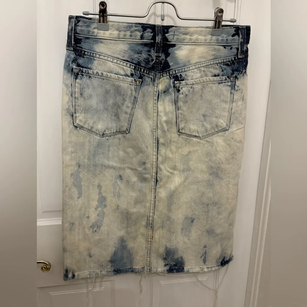 J BRAND Women's Acid Wash Denim Midi Skirt Size 27 - Image 2