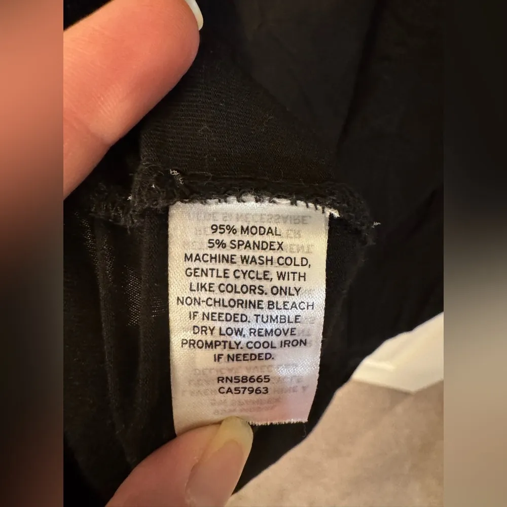 Nordstrom | Long Black V-Neck Tee/Nightgown, Size XS - Image 4