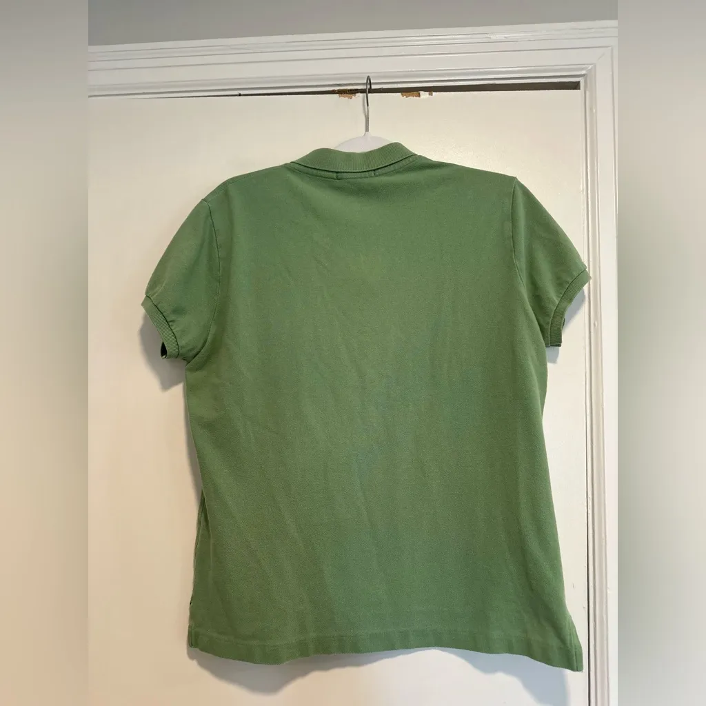 VTG 90s Women’s Sz: XL Ralph Lauren The Skinny Polo Dusty Green Top. Orange Pony - Image 2