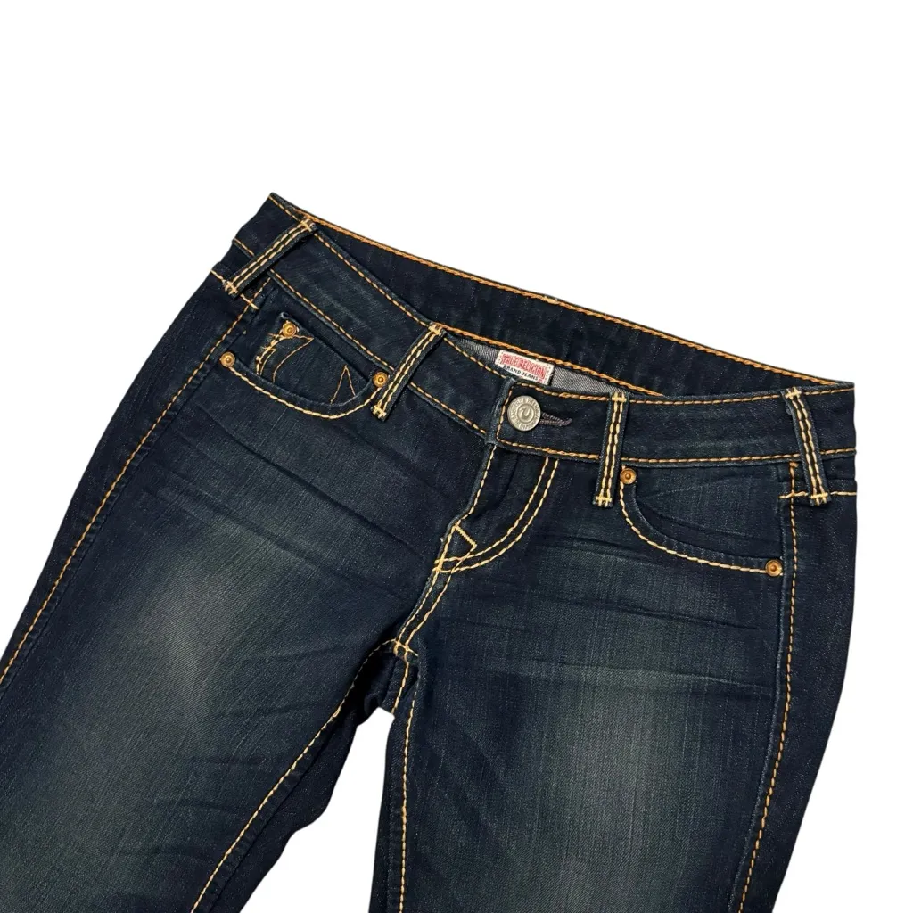 True Religion Low Rise Skinny Jeans, Dark Wash, Style #WH52D95SJ, Sz 26 - Image 8