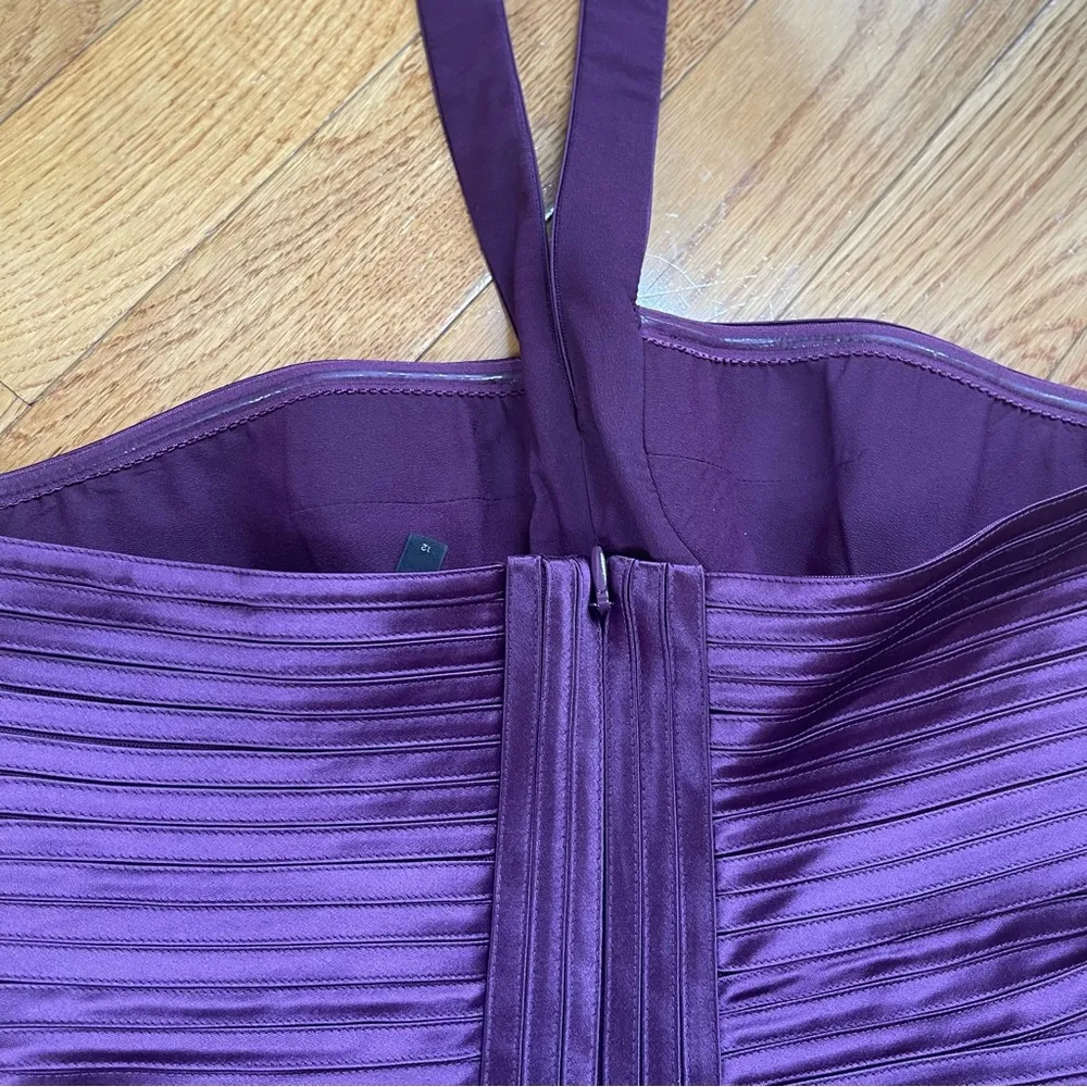 BCBGMaxAzria Purple Ria Bandage Mini Halter Coctail Dress Bodycon Party Sz 12 - Image 15