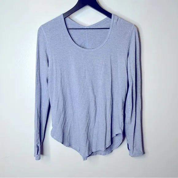 Lululemon Yogini 5 Year Long Sleeve Wee Stripe Cool Breeze‎ Grayve - Image 3