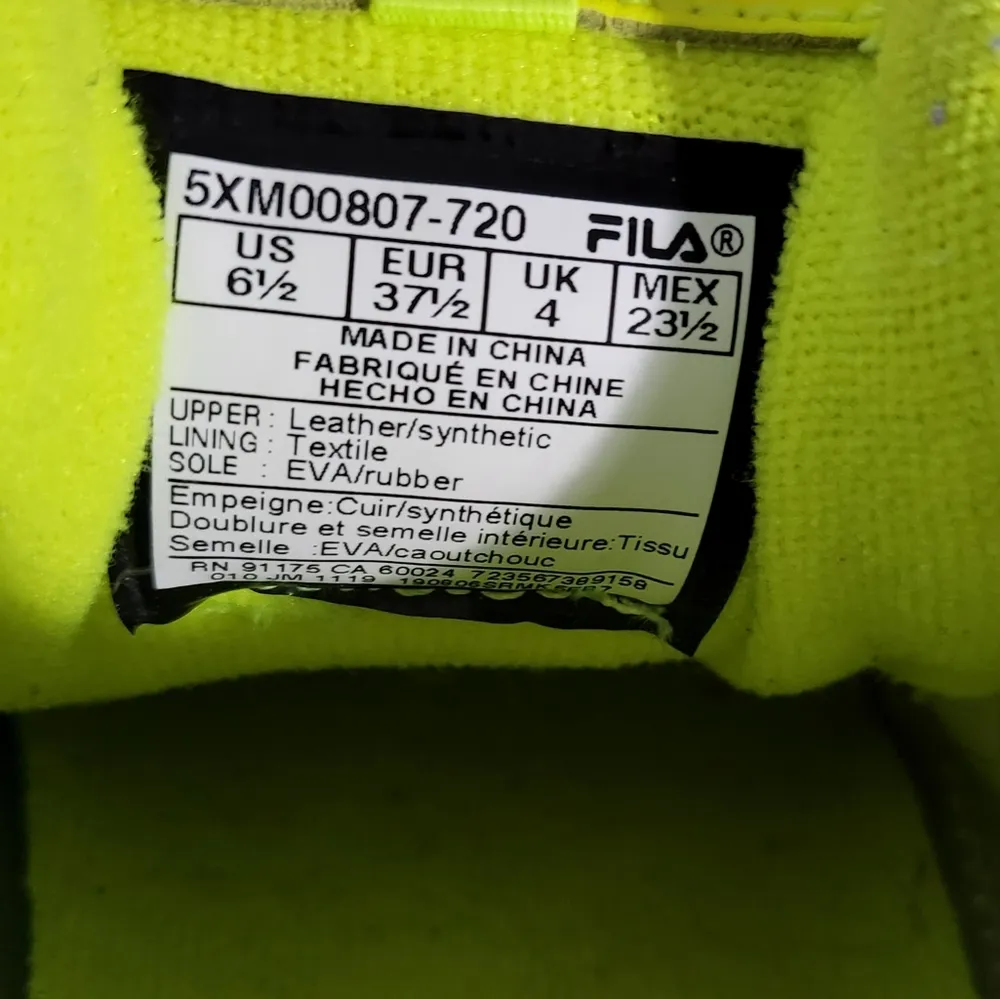 Fila Disruptor 2 Applique Neon Velcro Strap Sneakers Women's Size 6.5 - Image 5