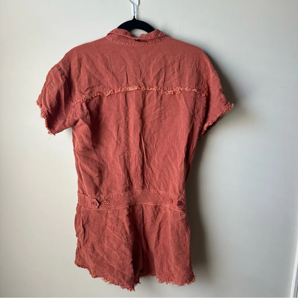 YFB Young Fabulous & Broke Womens Felix Raw Edge Romper Paprika Size Small - Image 5