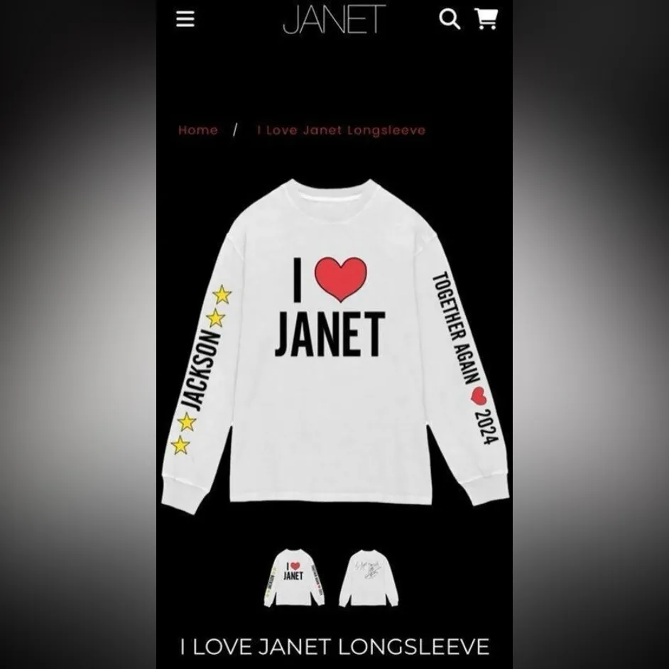 JANET JACKSON I Love Janet 2024 Longsleeve, Size M, New w/o Tag MSRP $90 White Size M - Image 3