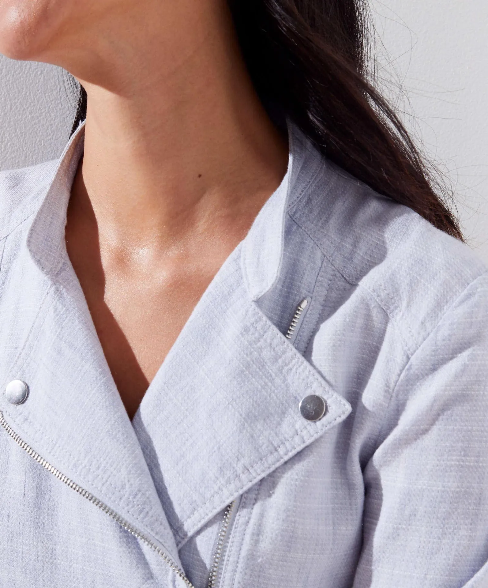 Linen Blend Moto Jacket - Image 3