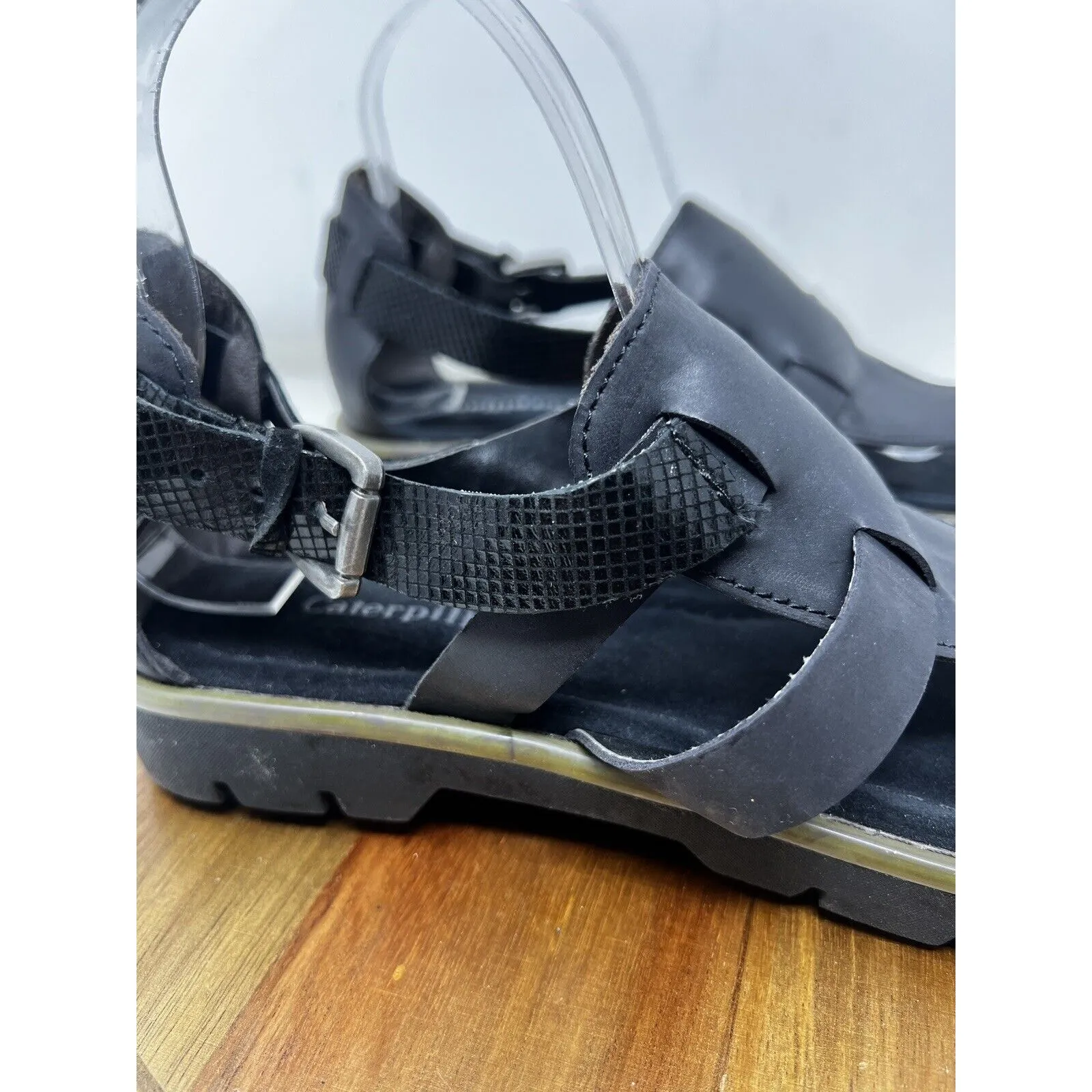 Cat Caterpillar Sandal Womens Leather Shanna Ankel Strap Thong‎ Black Size 10 - Image 2