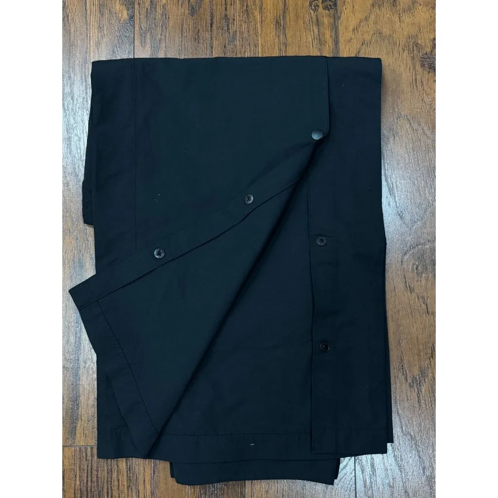 NEW UNIQLO Women Black Snap-Side Pants 27 W Casual Wide Leg Side Button Trousers - Image 9