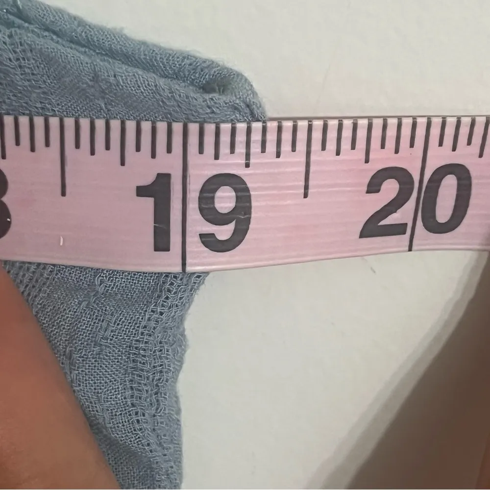 Women’s Doe & Rae‎ Crochet Detail Layered Summer Dress Size Large Dusty Blue - Image 10