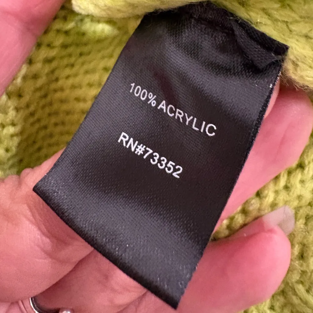 Tribekka 44 Lime Green Turtleneck Sweater Size M Size M - Image 7