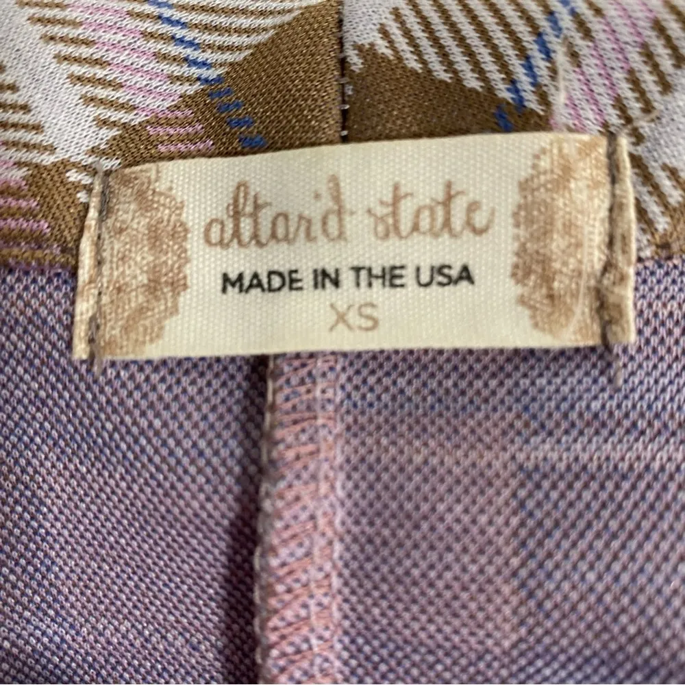 ALTAR’D STATE Jacket Blazer Size XSmall Gray Tan Plaid 3/4 Sleeves Lightweight - Image 9