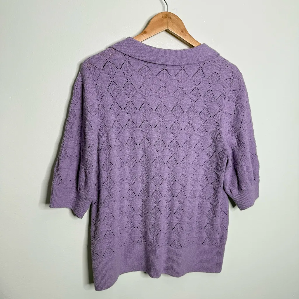 NWOT Talbots‎ Johnny Collar Pullover In Lilac Purple Size Large - Image 4