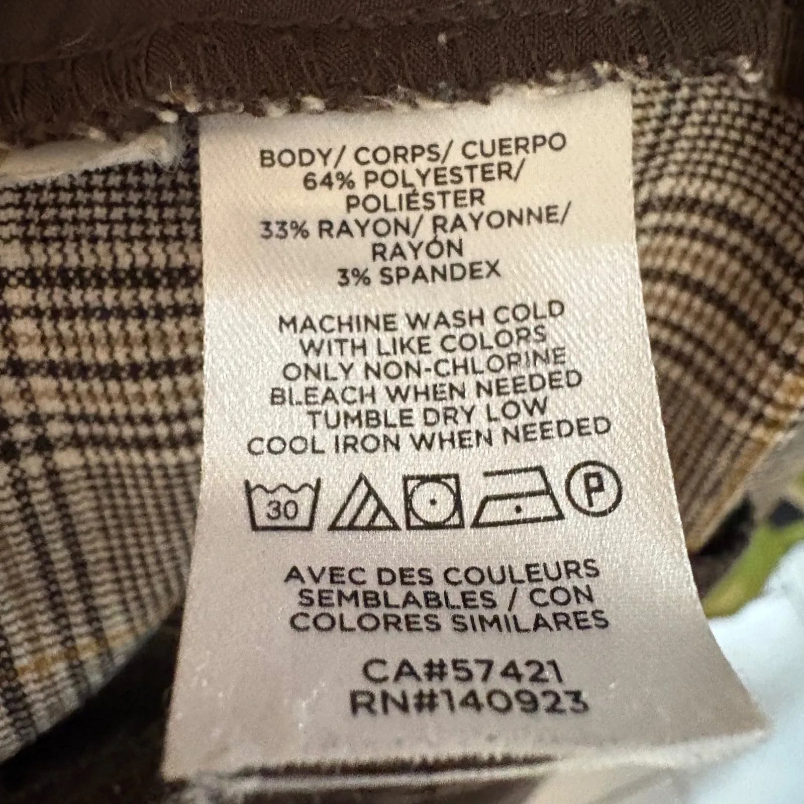 LOFT‎ Plaid Wide Leg Trousers Career Casual Modern Work Pants Brown Tan Size 6 - Image 8