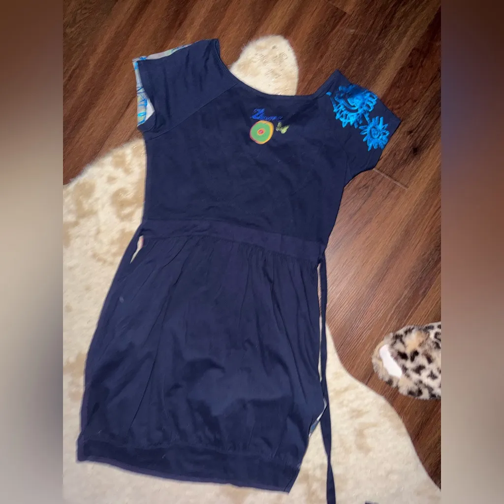 Desigual Richie dress y2k logo embroidered art deco $139 L 
Casual unique boho - Image 7