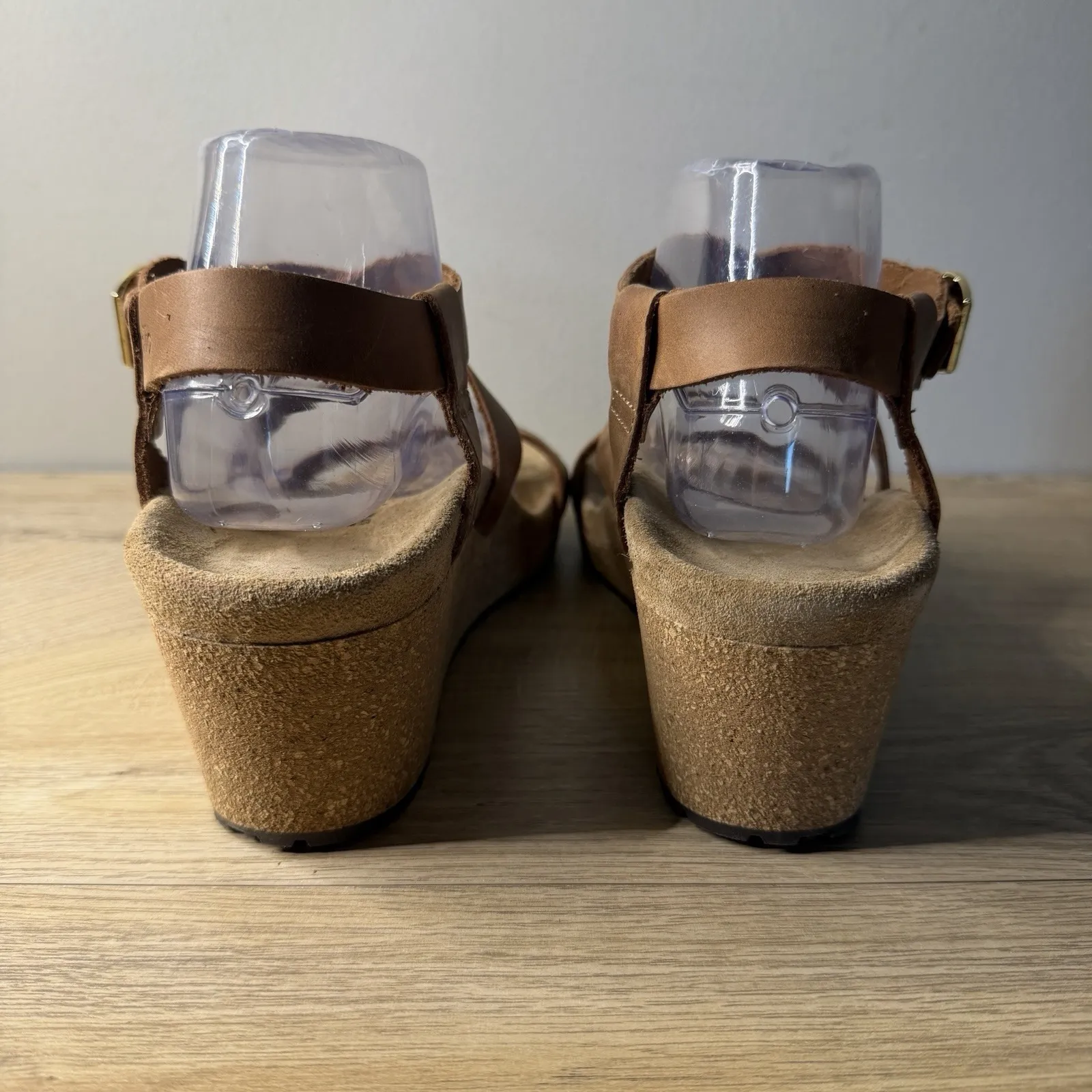 Papillio by Birkenstock Sibyl Wedge Sandals Strappy Tan Brown Boho 40 L9 M7 - Image 6