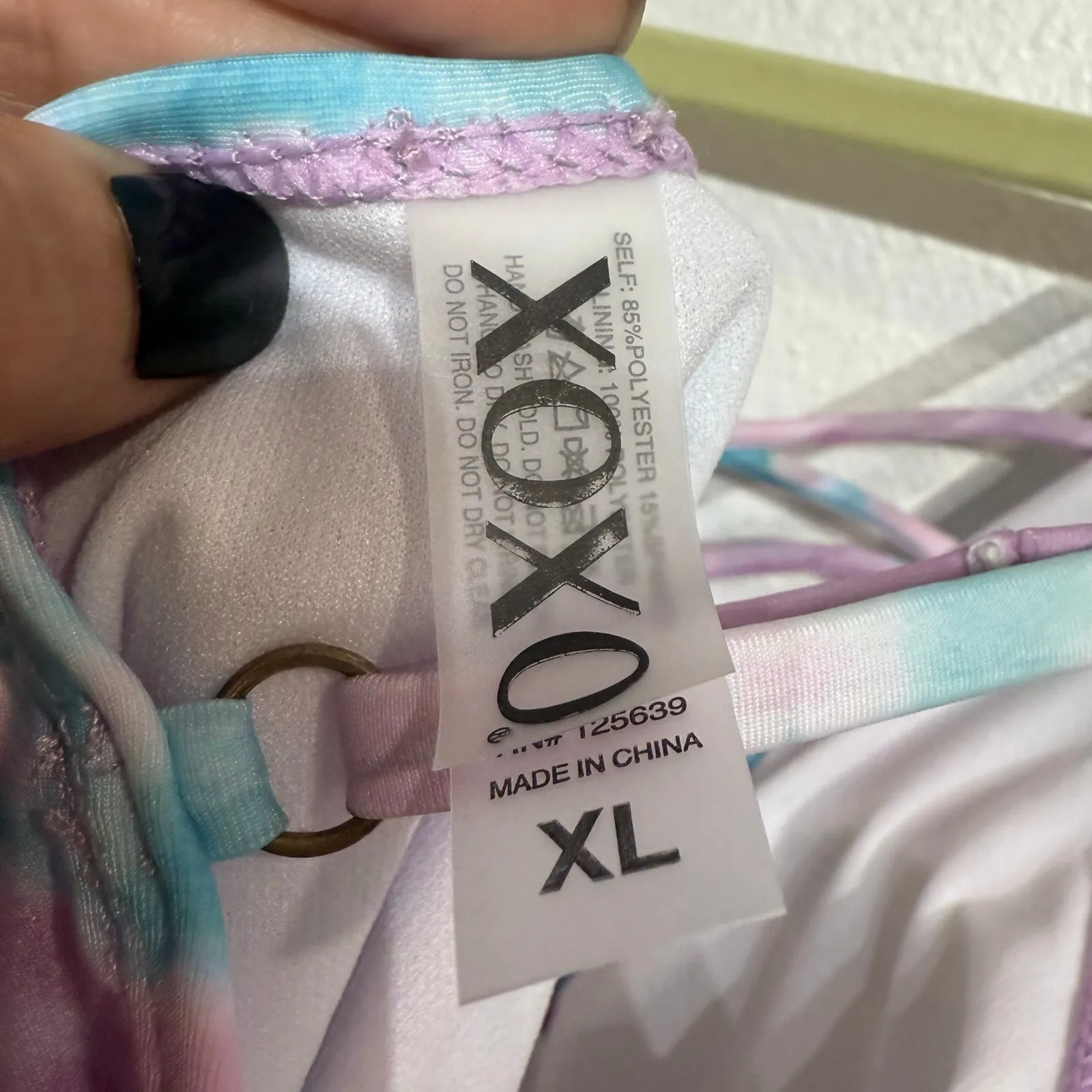 XOXO Pink Tie Dye One-Piece Plunge Swimsuit Sz XL NWT - Image 5