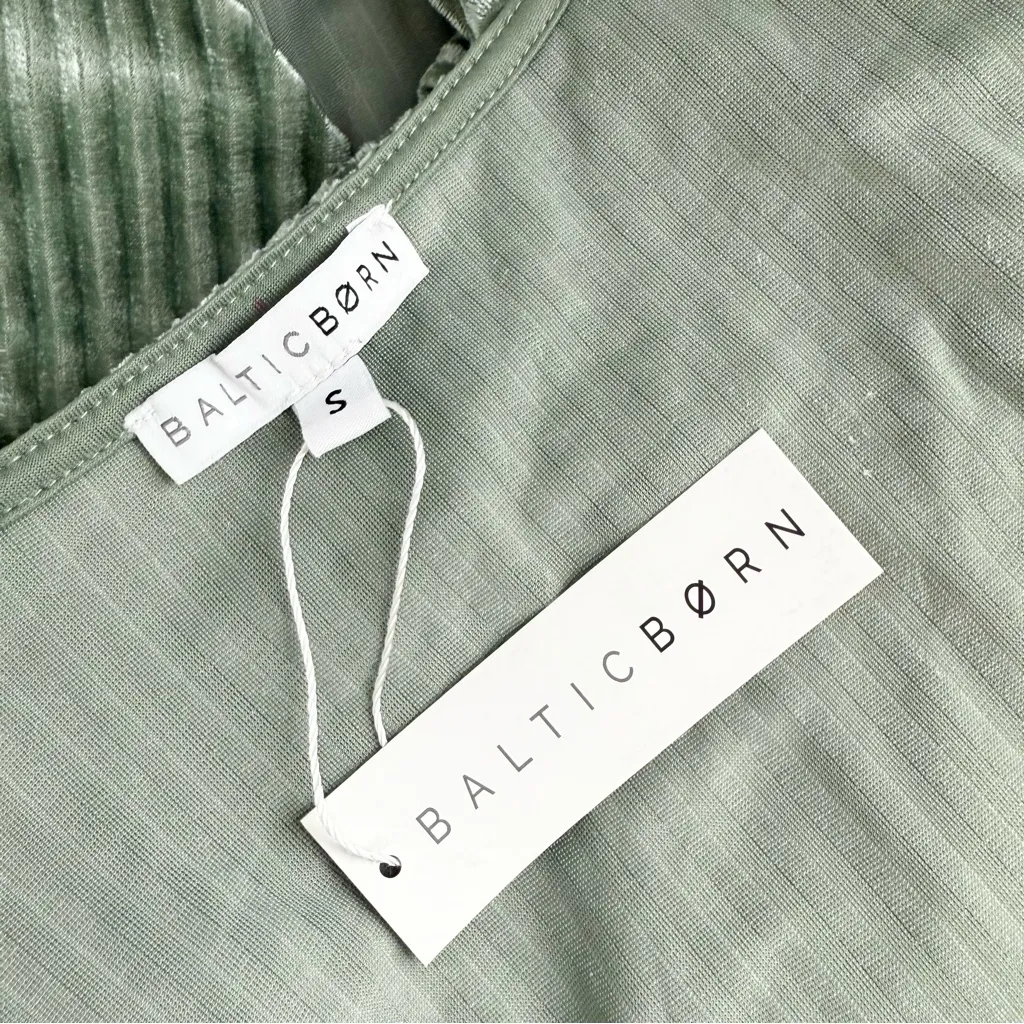 Baltic Born Andi Ribbed Velvet Wrap Dress Sage Green S NWT - Image 11