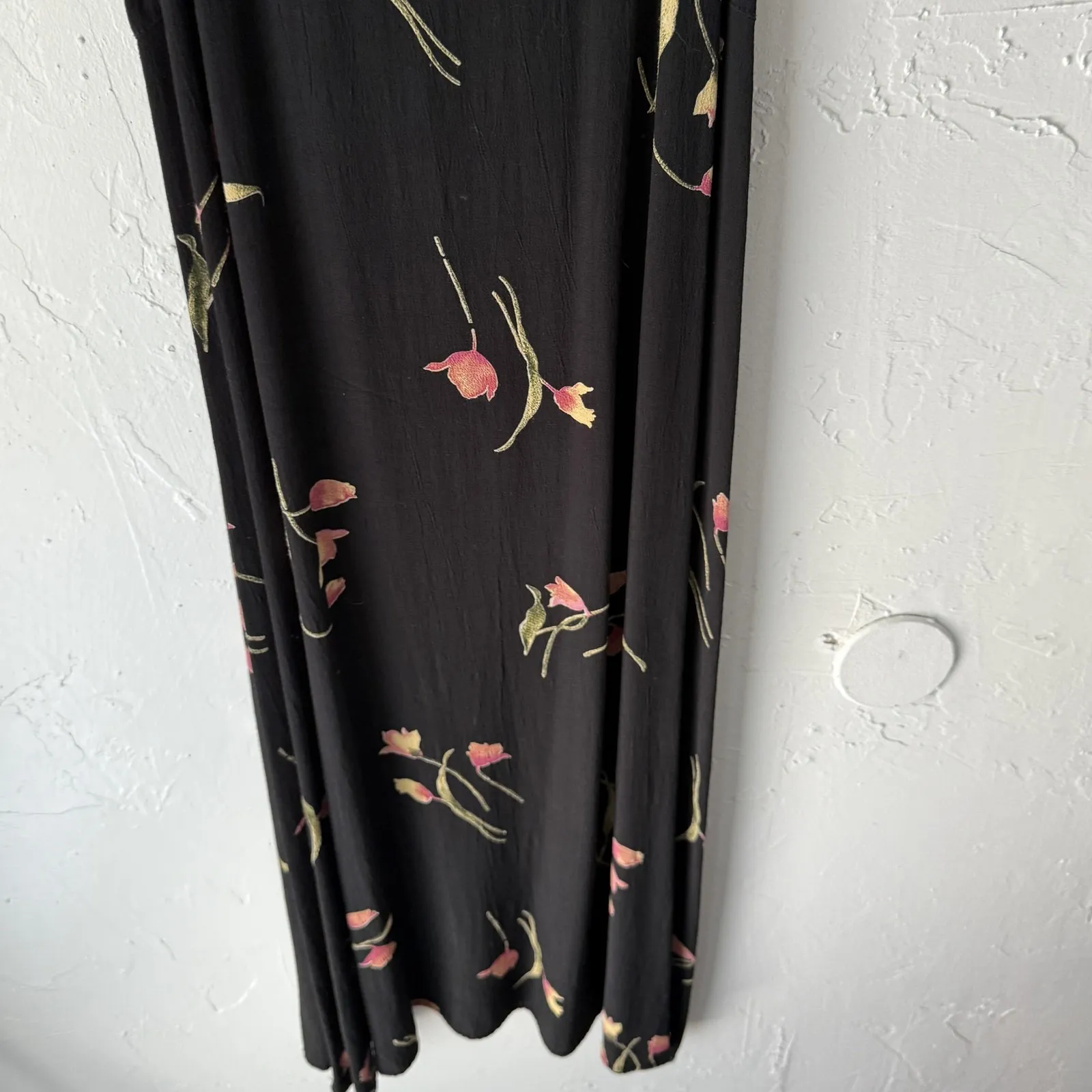 Vintage Carol Anderson Dress Womens Small Floral Maxi Tank Made USA 90s Cottage Black Size 4 - Image 3