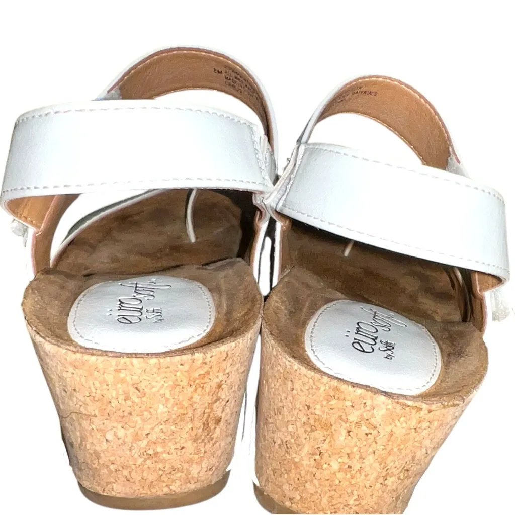 Euro soft by sofft Women's White Wedge Sandals Size 8 - Image 6