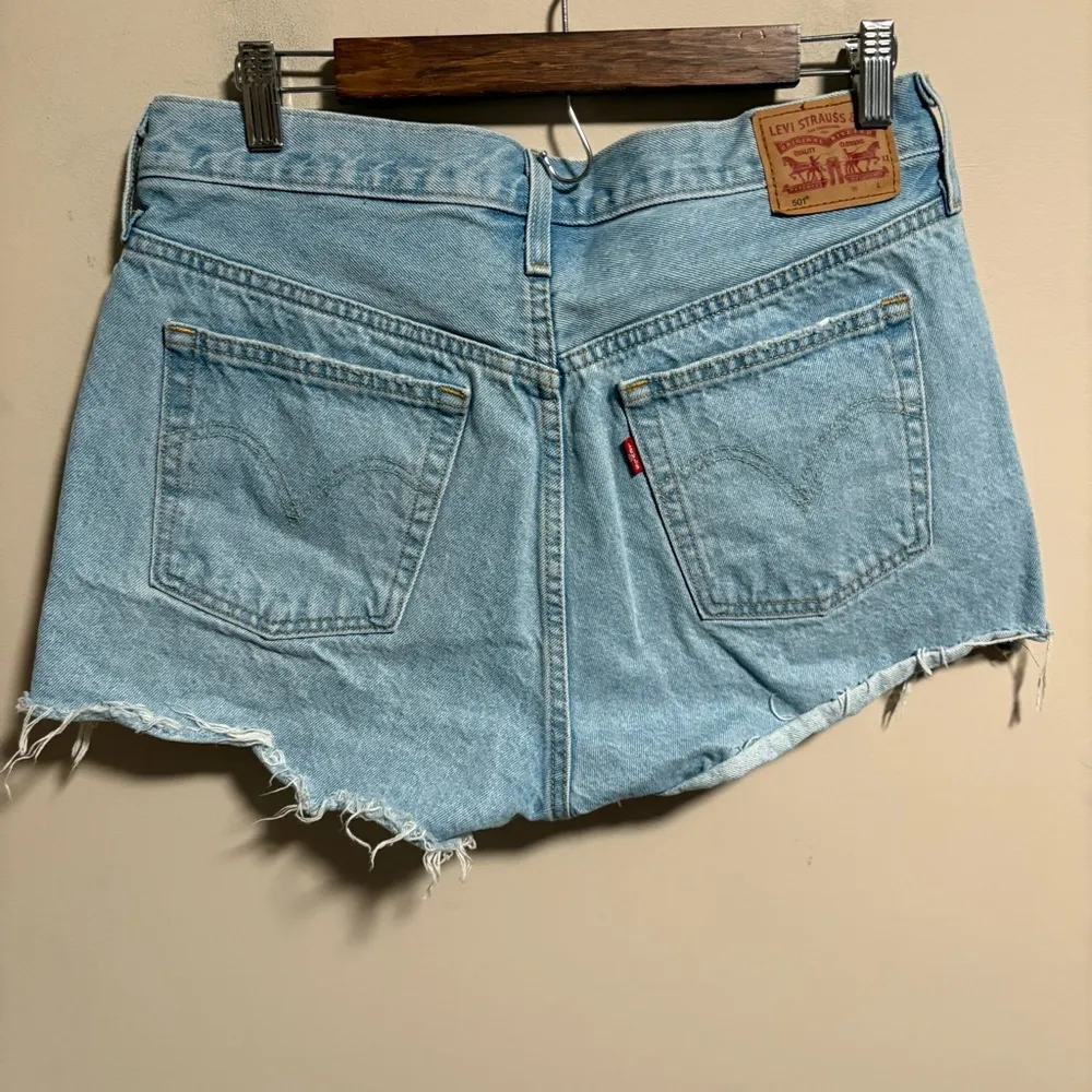 Levi's 501 High Rise Denim Shorts in Light Wash - Image 6