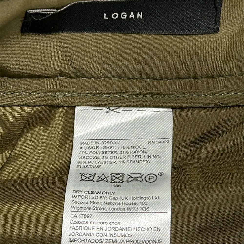 Banana Republic Logan Mid‎ Rise Crop Green Metallic Gold Trousers Size 0 - Image 12