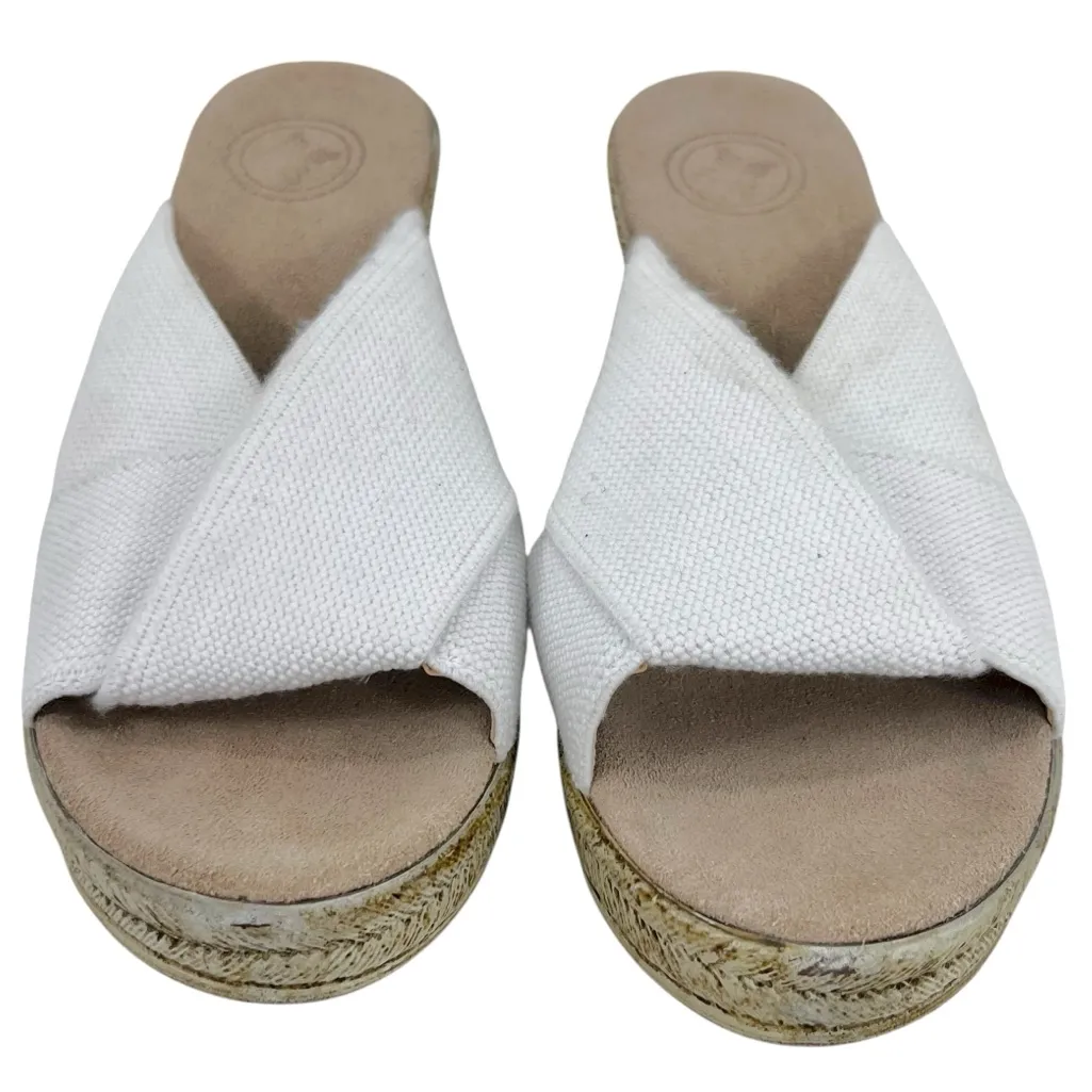 Charleston Shoe Co Porter Espadrille Wedge Sandals in White Size 7 - Image 3