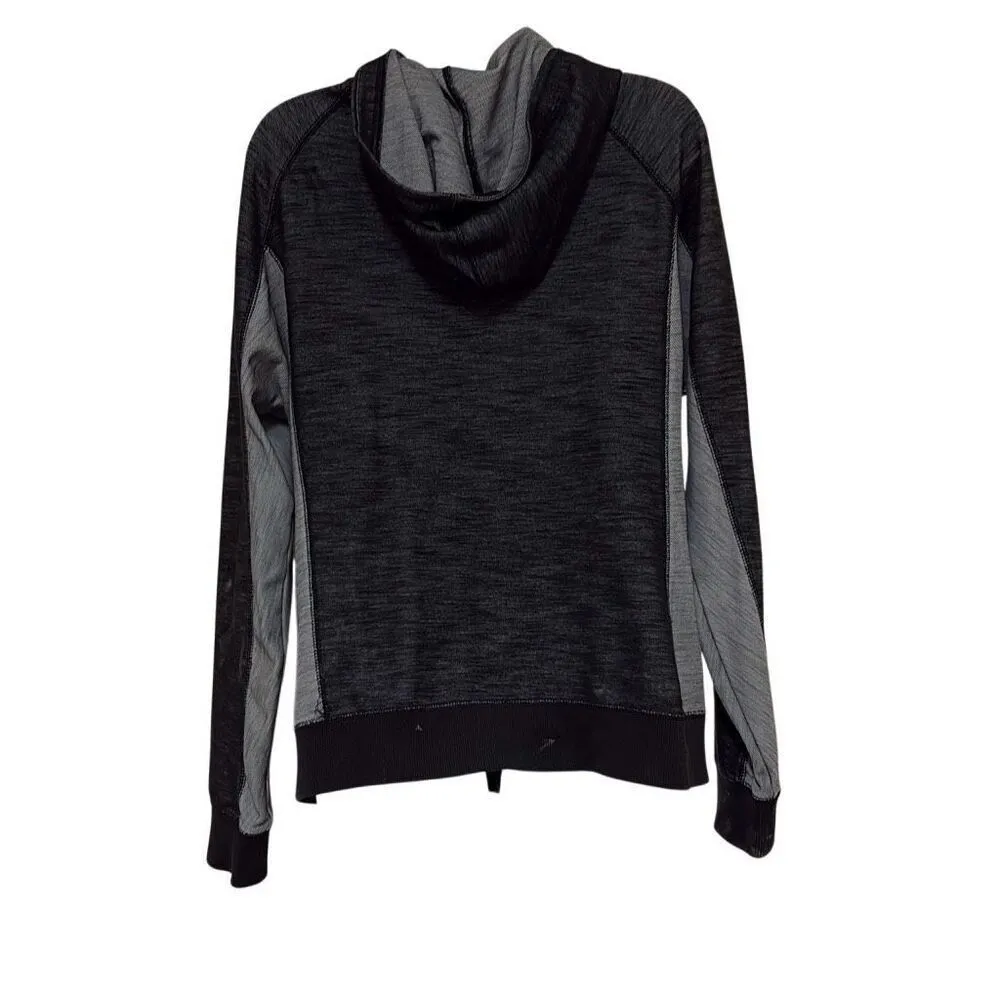 Calvin Klein Jeans Large Black Gray Hoodie Full Zip Kangaroo Pocket Jacket - Image 2