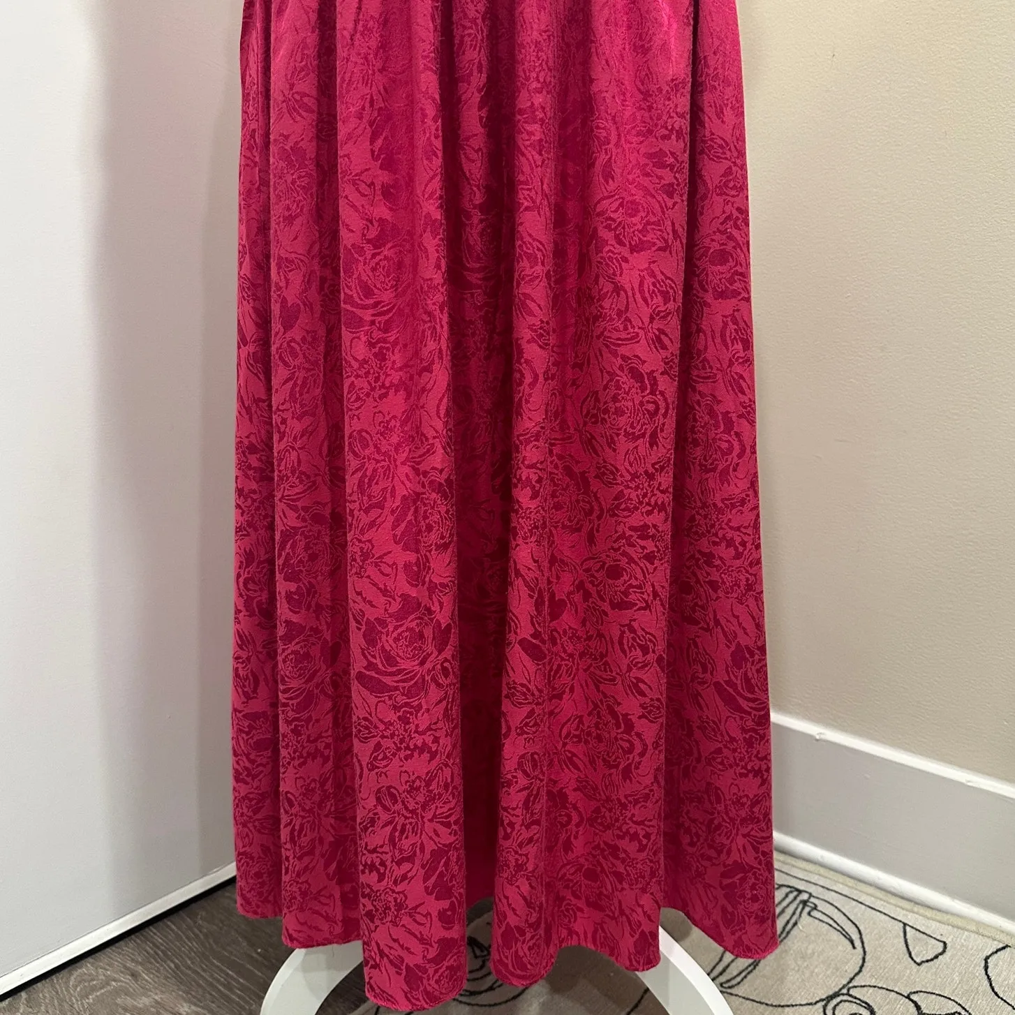 Free People NWT Make an Entrance Hot Pink Floral Jacquard Strapless Maxi Dress 4 - Image 7