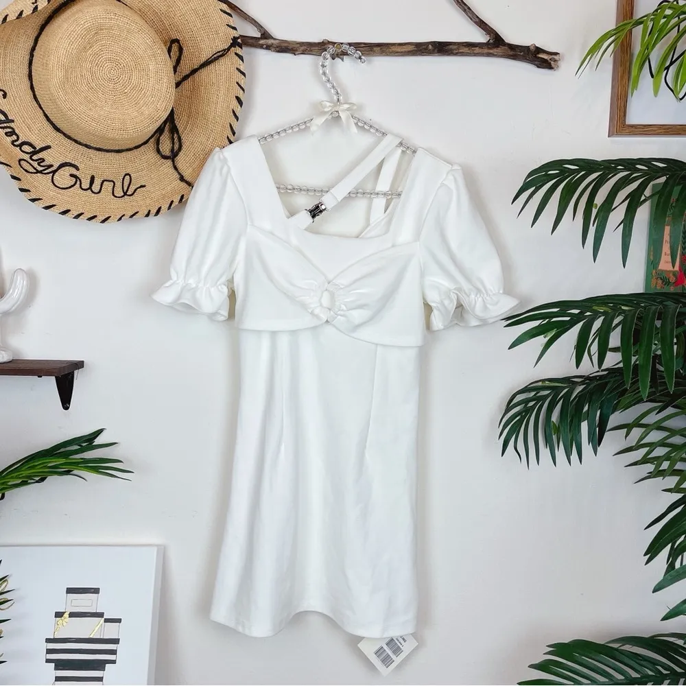 J.ING White Mini Dress with Bow - Image 8