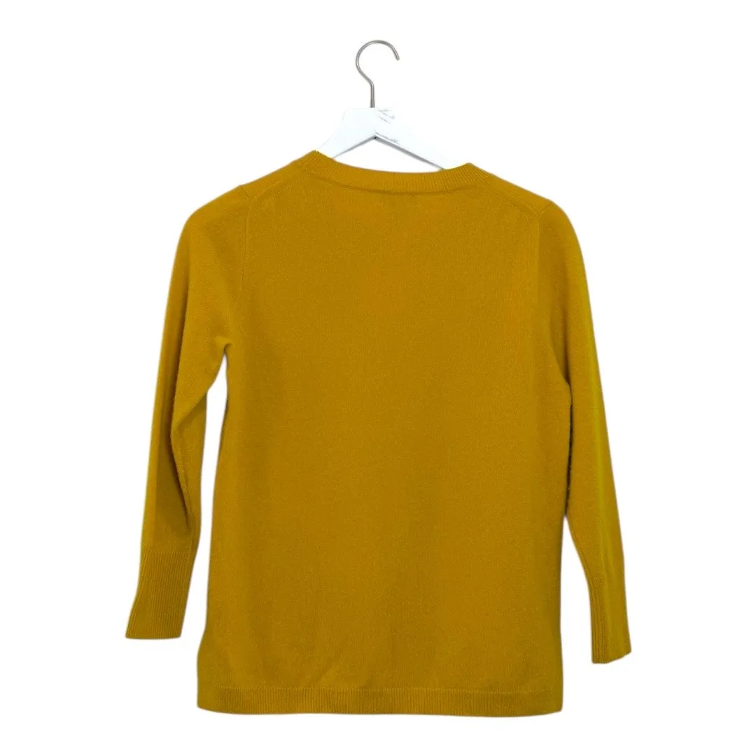 J.Crew 100% Cashmere Crewneck Sweater Mustard Yellow Size S - Image 9