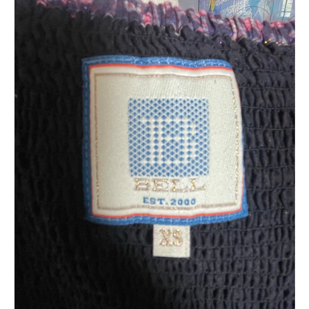 Bell by Alicia Bell Strapless Purple & Pink Boho Cotton Dress Size Small - Image 6