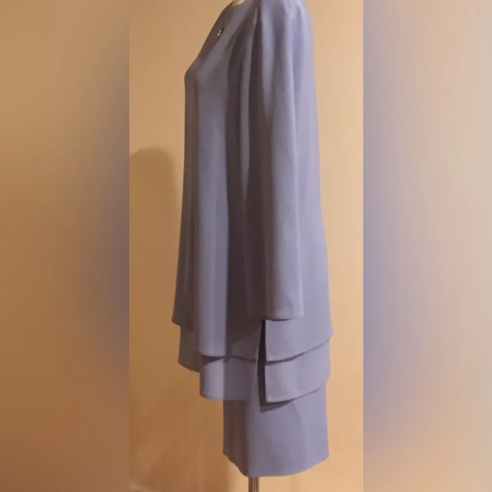 Ildi Marshall Elegant 2 Tier Blouse & Skirt in Periwinkle, Sz. 12 - Image 3