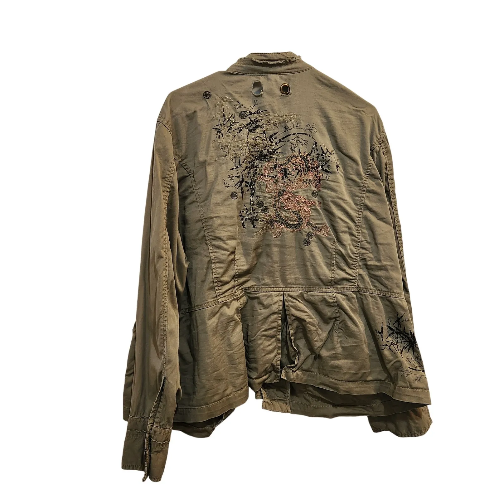 Vintage Venezia Retro Studded Lightweight Shirt Jacket Brown Shacket Size 18/20 - Image 2