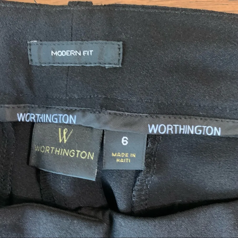 Worthington  Black Modern Fit Trouser Leg Pants Size 6 NWT - Image 5
