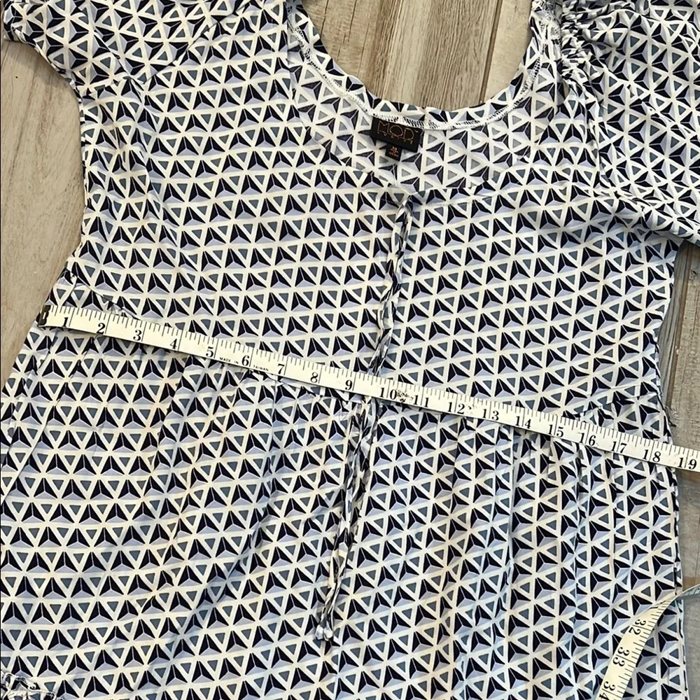MOD LUSIVE Tiered Blue & White Dress Size M - Image 4