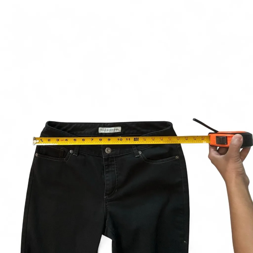 Used Chico’s Platinum Denim Black Straight Leg Jeans Women’s Size 0.5 - Image 7