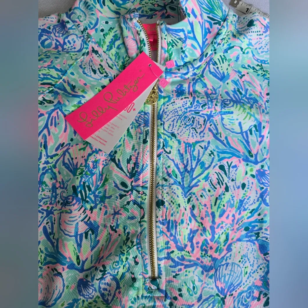 Lilly‎ Pulitzer UPF 50+ Skipper Popover Surf Blue Soleil It On Me Size S - Image 10