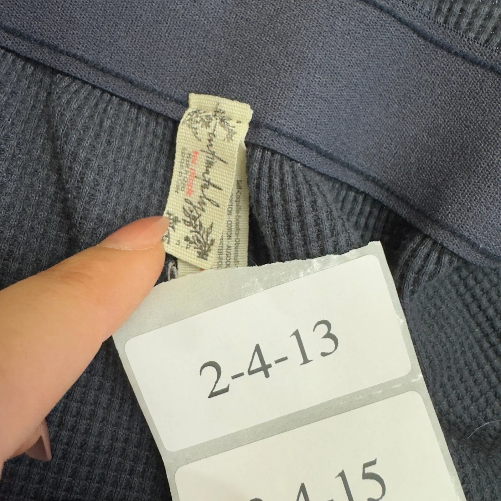 Free People Intimately Shorts Womens Small Blue Waffle Knit Stretch Lounge Comfy - Image 3