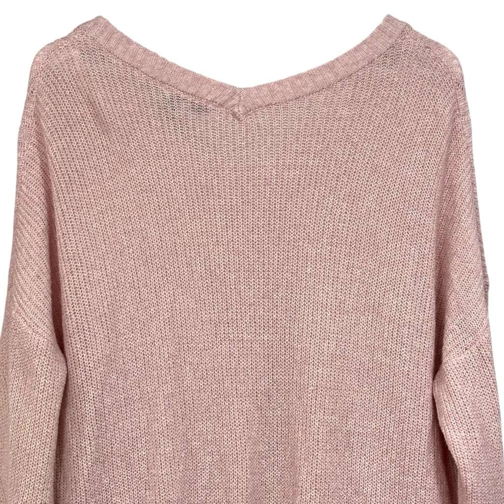 Soft Pink Knit V Neck Sweater Long Sleeve Size XL NWT Womens - Image 10