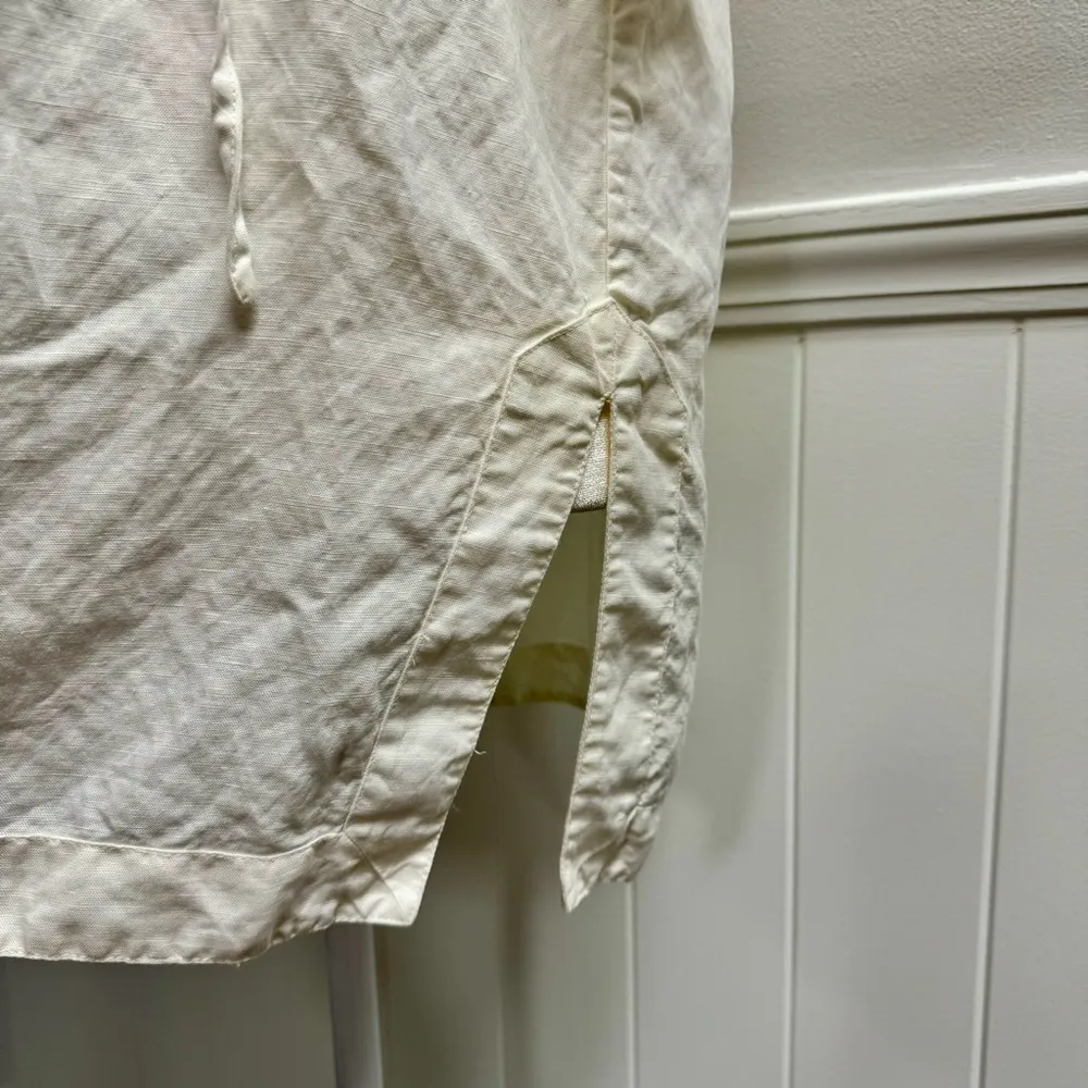 Cult Gaia Kittie Short Sleeve Tunic Top Linen Tencel Blend Off White Large L - Image 7