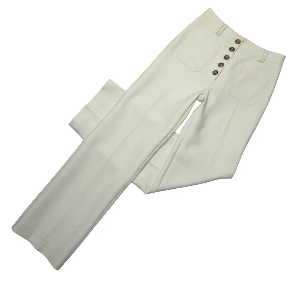 NWT Sezane Chuck Trouser in Ecru High Rise Wool Blend Pants 38 / 6 - Image 4