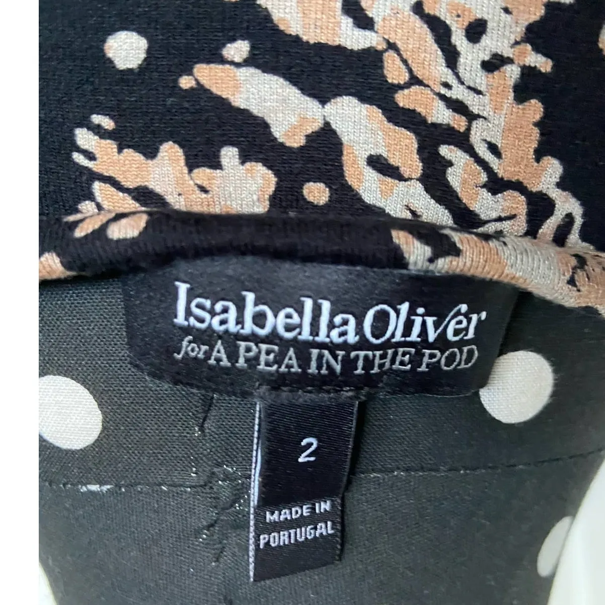 Isabella‎ Oliver A Pea in the Pod Womens Dress Sz 2 Maternity Abstract Ruched Black - Image 7