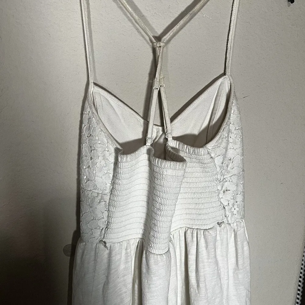 American Eagle Cream Lace Fit and Flare Dress XS Coquette Smocked Cottagecore - Image 5