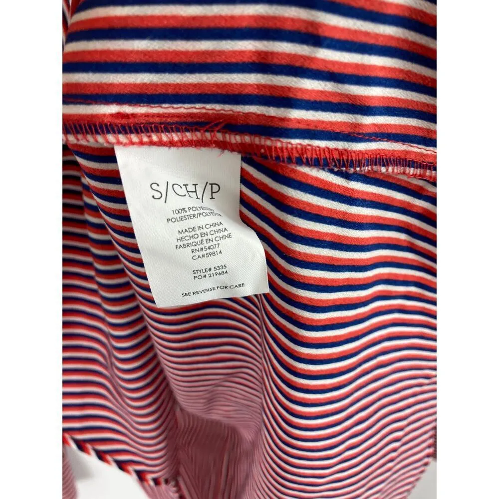 CAbi #5335 Franklin Red Striped Popover Blouse size small - Image 5