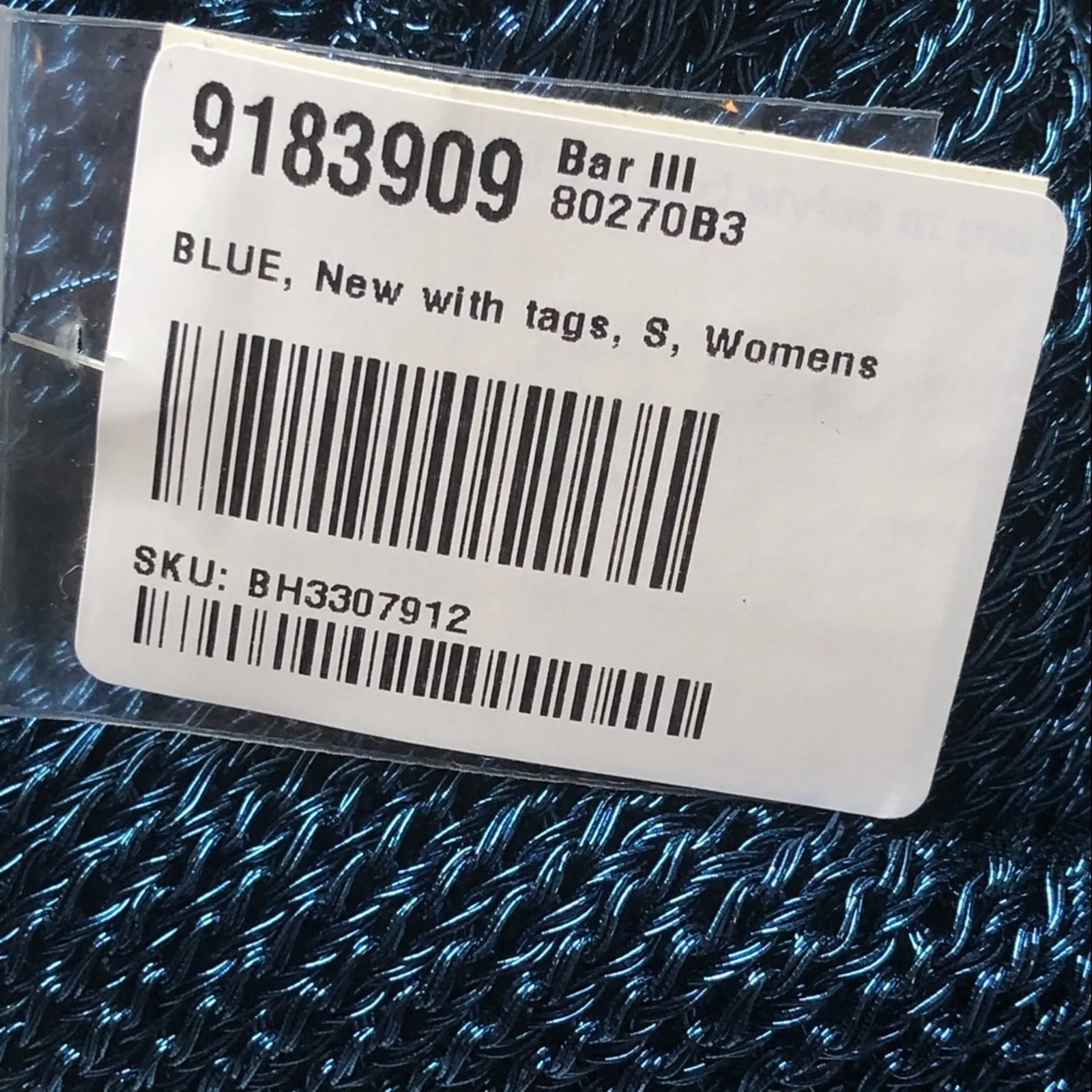 Bar III Electric Blue Metallic Sleeveless Sweater Tank Envelope Hem NWT Small - Image 14