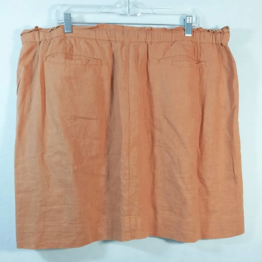 Caslon Orange Linen Casual Skirt Size XL - Image 3